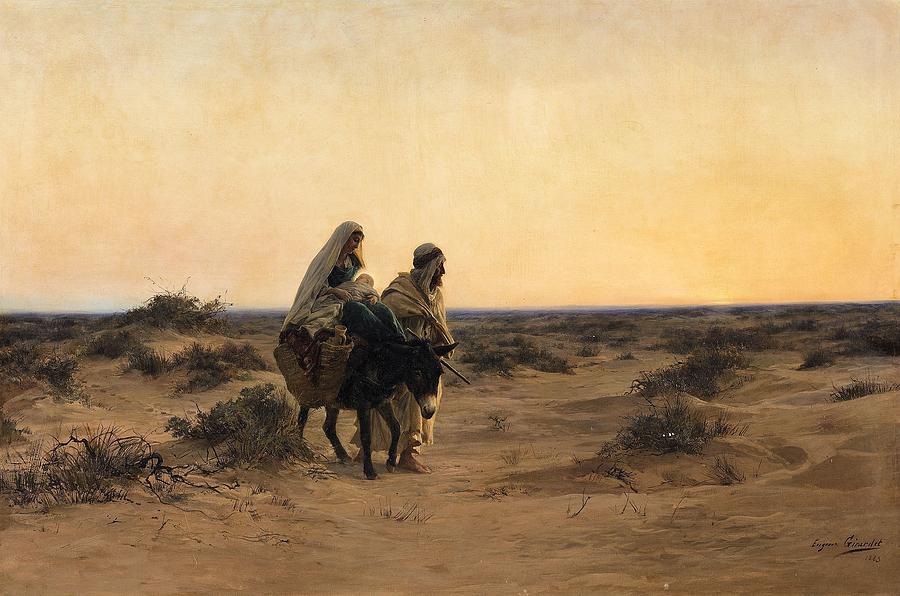 The Flight into Egypt #4 Painting by MotionAge Designs