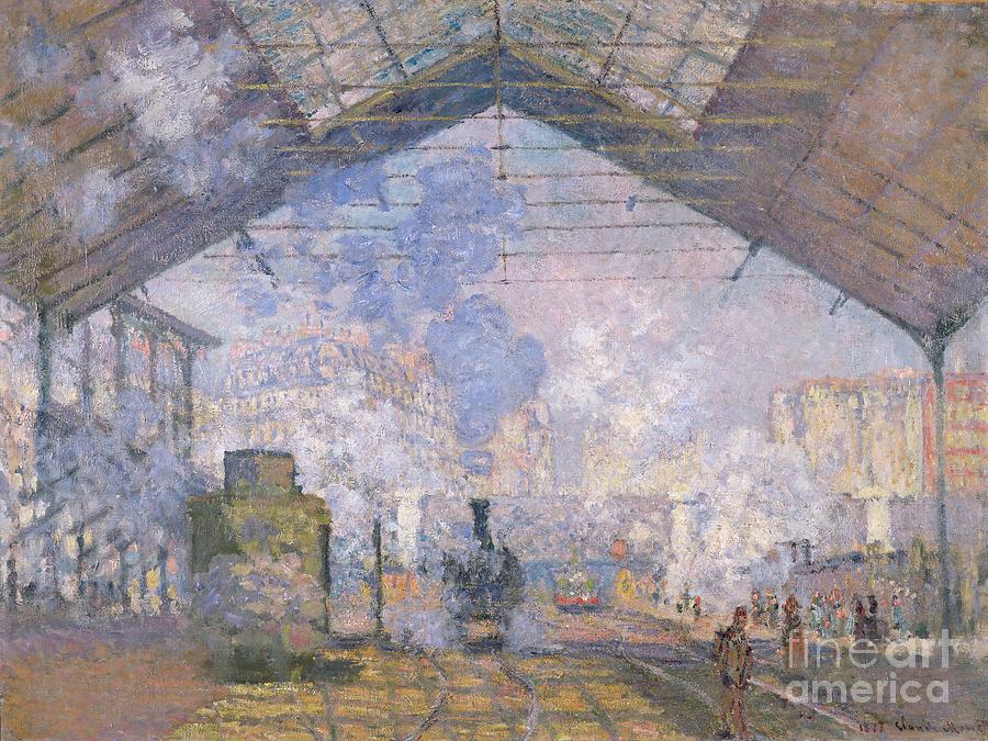 The Gare St Lazare by Claude Monet Painting by Claude Monet