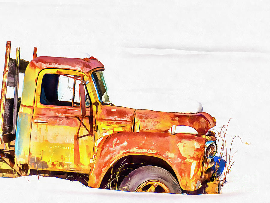 The Old Farm Truck #4 Digital Art by Edward Fielding