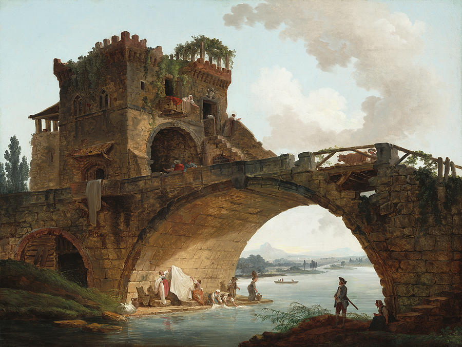 The Ponte Salario #4 Painting by Hubert Robert