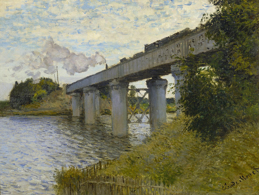 Claude Monet Painting - The Railroad bridge in Argenteuil #4 by Claude Monet