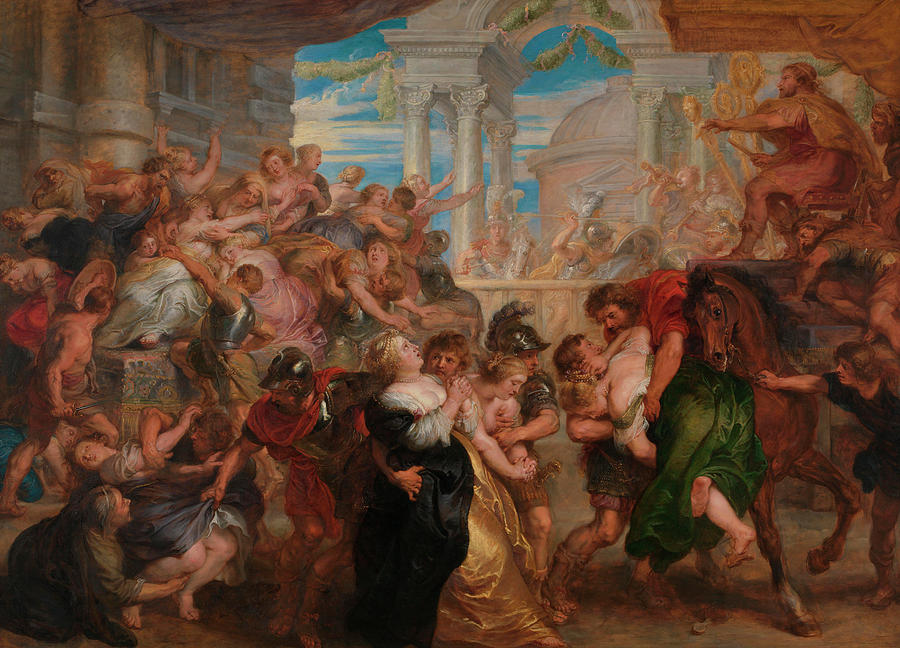 Sports Painting - The Rape of the Sabine Women #4 by Peter Paul Rubens