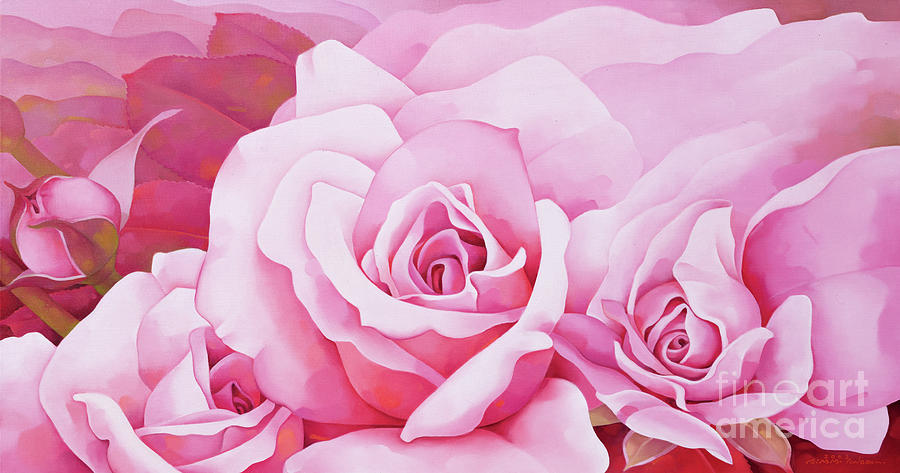 Flower Painting - The Rose  by Myung-Bo Sim