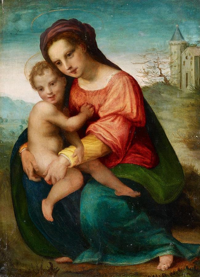 Florentine School Painting - The Virgin and Child #4 by MotionAge Designs