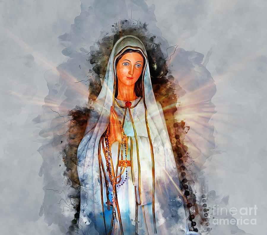 The Virgin Mary #4 Mixed Media by Ian Mitchell