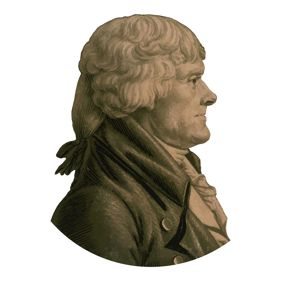 Thomas Jefferson Painting - Thomas Jefferson Profile by War Is Hell Store