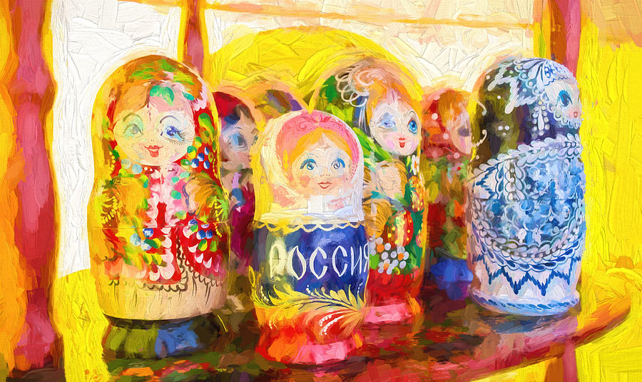 Russian Puzzle Dolls Oil Painting Photographs Photograph by John Williams