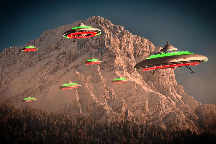 Fantasy Digital Art - UFO Invasion Force by Raphael Terra #4 by Esoterica Art Agency