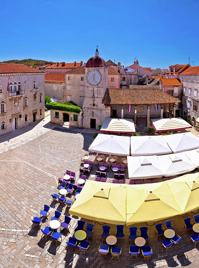 UNESCO Town of Trogir main square panoramic view  #4 Photograph by Brch Photography