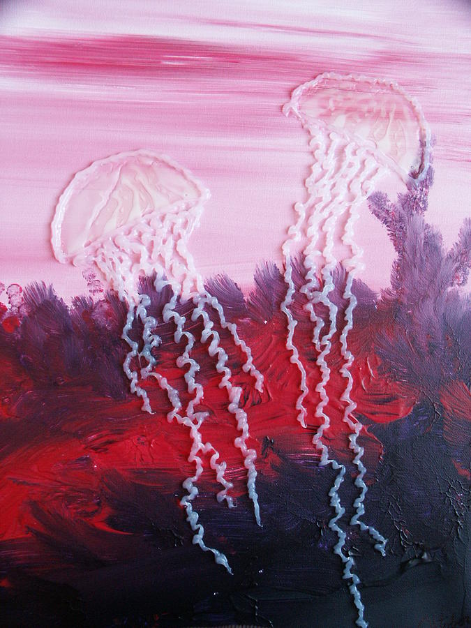 Jellyfish Painting - Untitled #4 by G Oktober
