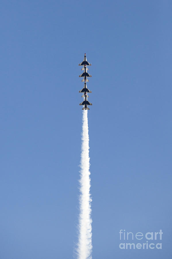 Us Air Force Thunderbirds Flying Preforming Precision Aerial Maneuvers  #4 Photograph by Anthony Totah