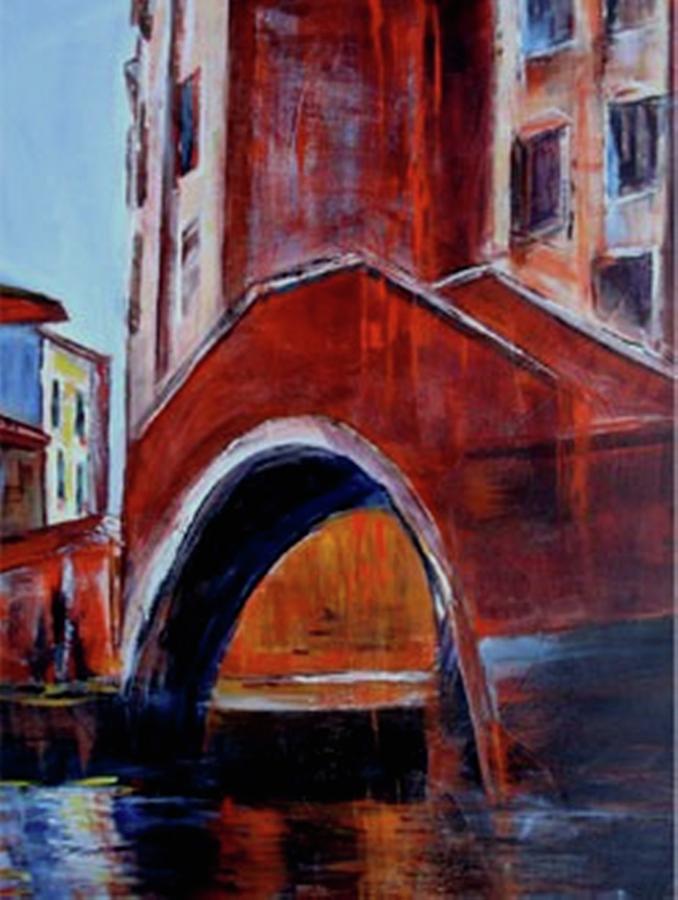 Venice Canal #4 Painting by Miki Sion