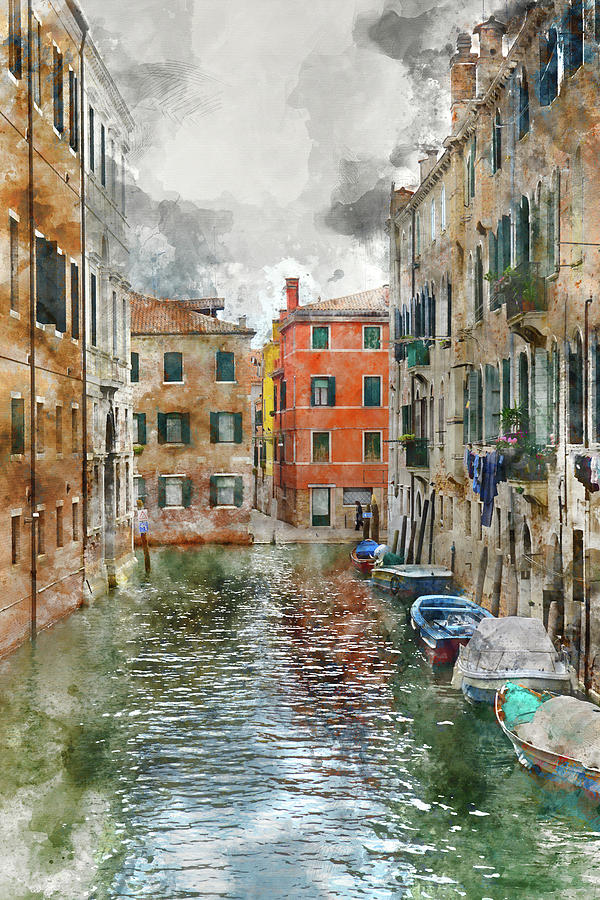 Venice Italy Canals with Colorful Houses and Boats #4 Photograph by Brandon Bourdages