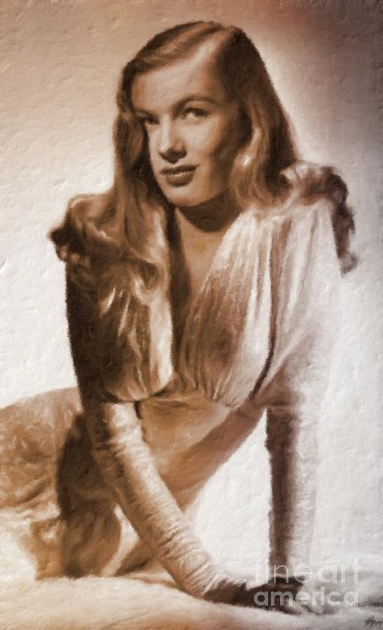 Veronica Lake Vintage Hollywood Actress Painting