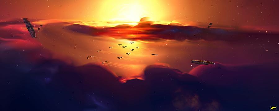Sunset Digital Art - Video Game #4 by Super Lovely
