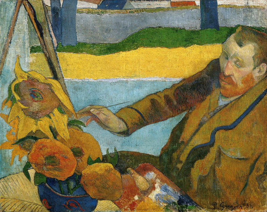 Paul Gauguin Painting - Vincent Van Gogh Painting Sunflowers #3 by Paul Gauguin