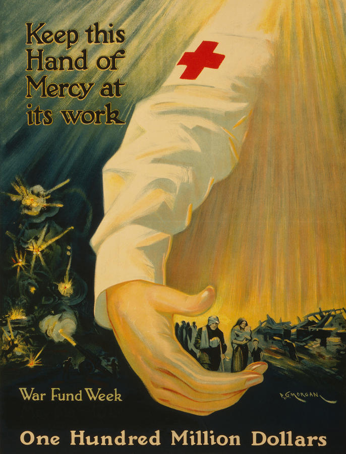 Vintage Red Cross #4 Painting by Vintage Pix