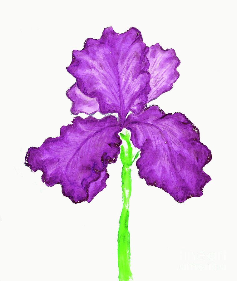 Violet iris, painting #4 Painting by Irina Afonskaya