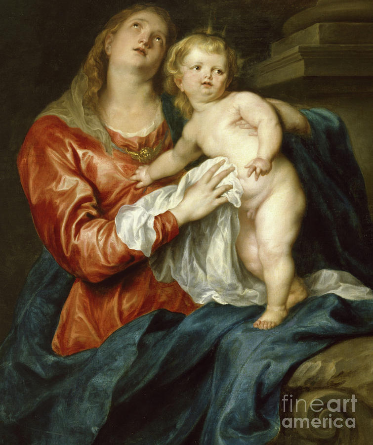 Madonna Painting - Virgin and Child by Anthony van Dyck