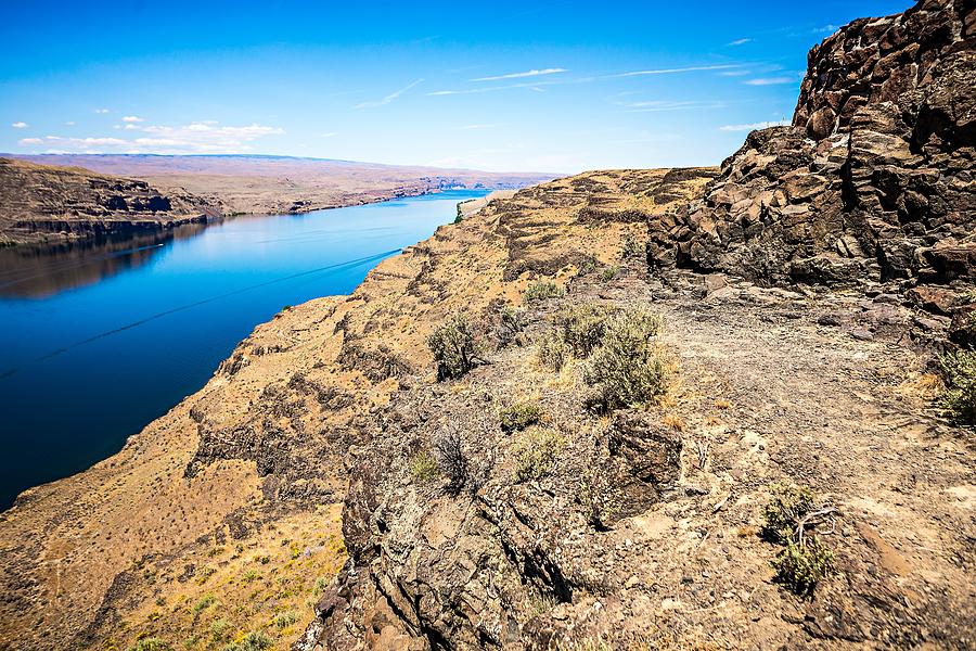 Wanapum Lake Colombia River Wild Horses Monument and canyons #4 Photograph by Alex Grichenko