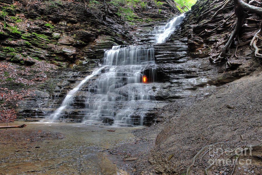 Waterfall And Natural Gas #4 Photograph by Ted Kinsman