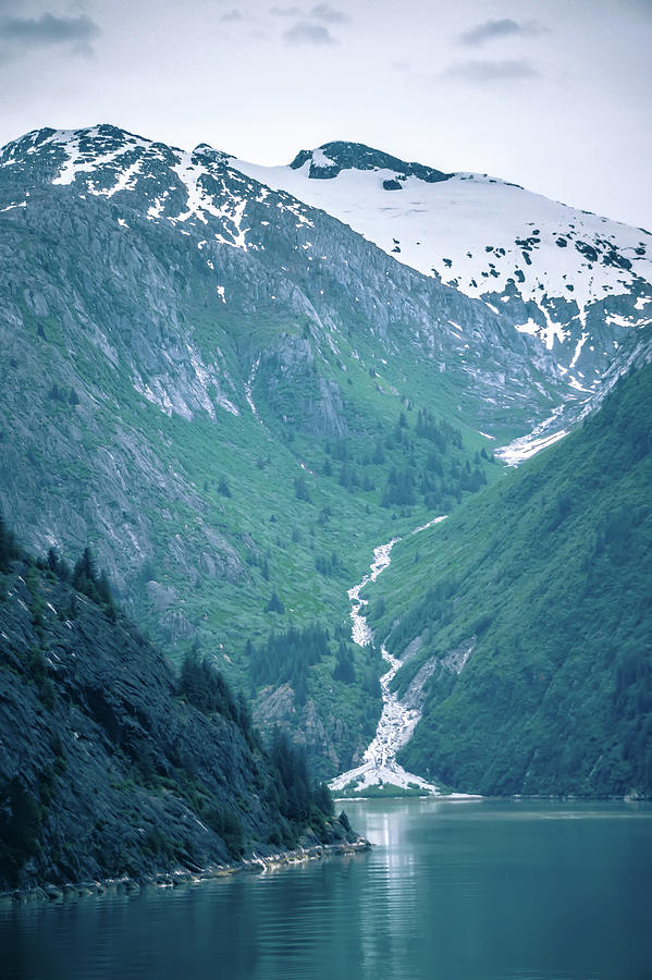 Waterfall in Tracy Arm Fjord, Alaska #4 Photograph by Alex Grichenko