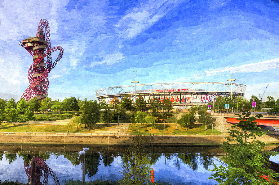 West Ham Olympic Stadium And The Arcelormittal Orbit Art #4 Photograph by David Pyatt