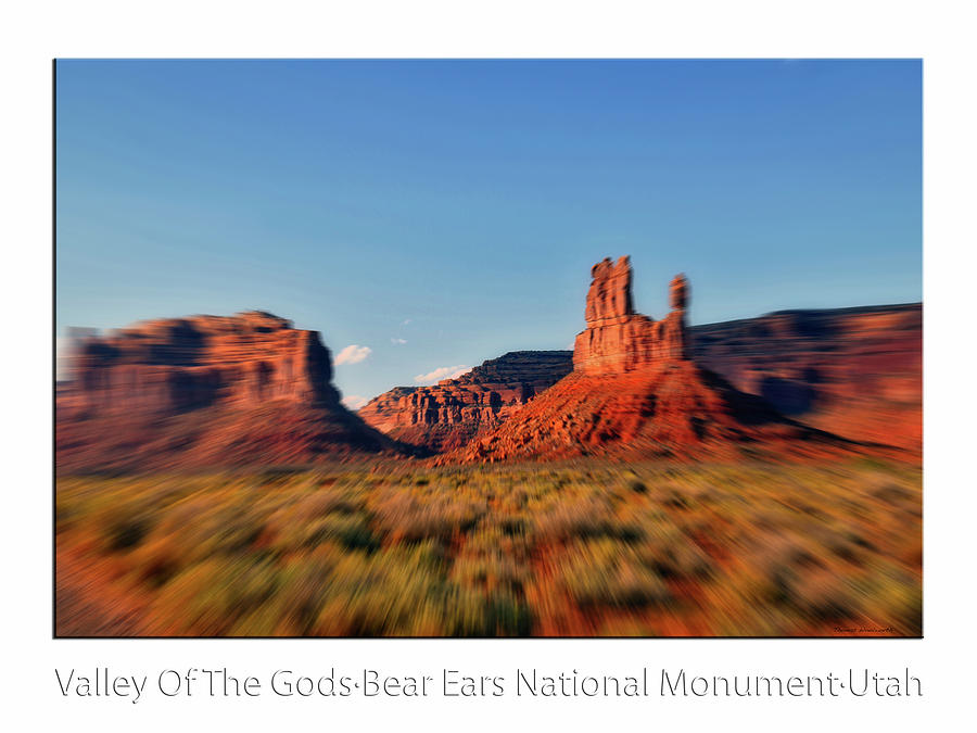 4 Wheeling Valley Of The Gods Utah Text Photograph by Thomas Woolworth