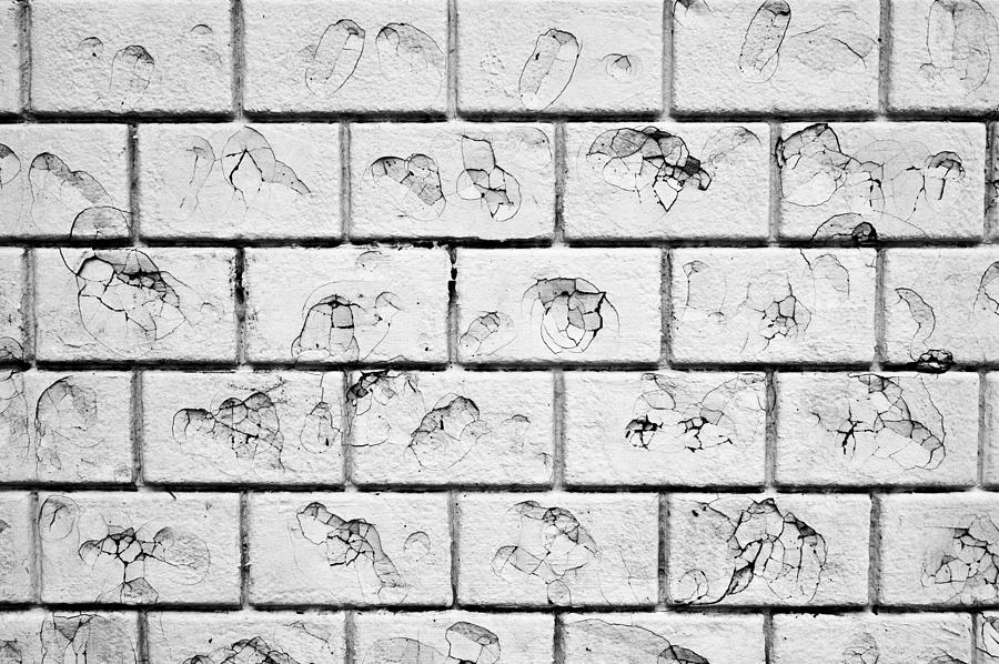 Abstract Photograph - White brick wall #4 by Tom Gowanlock