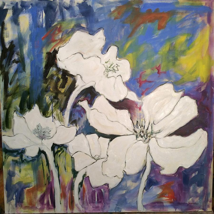 4 White Flowers Painting by Martha Zausmer - Fine Art America