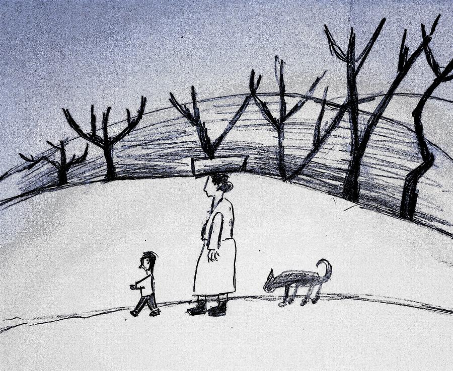 Winter view #4 Drawing by Hae Kim