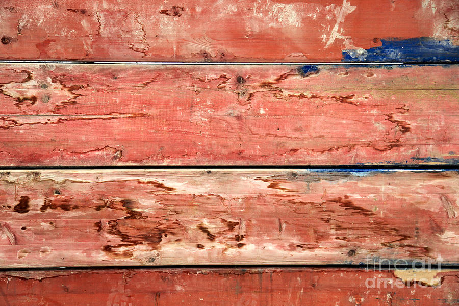 Wood Background With Faded Red Paint #4 Photograph by Vladi Alon - Pixels