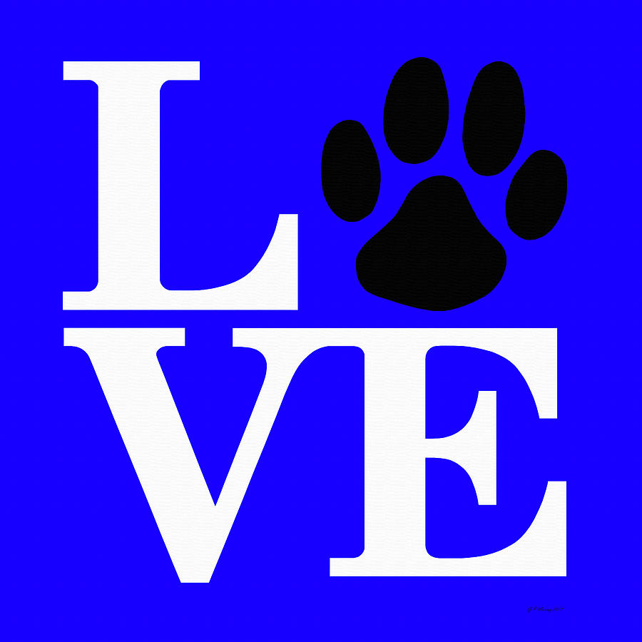 Dog Paw Love Sign #40 Digital Art by Gregory Murray