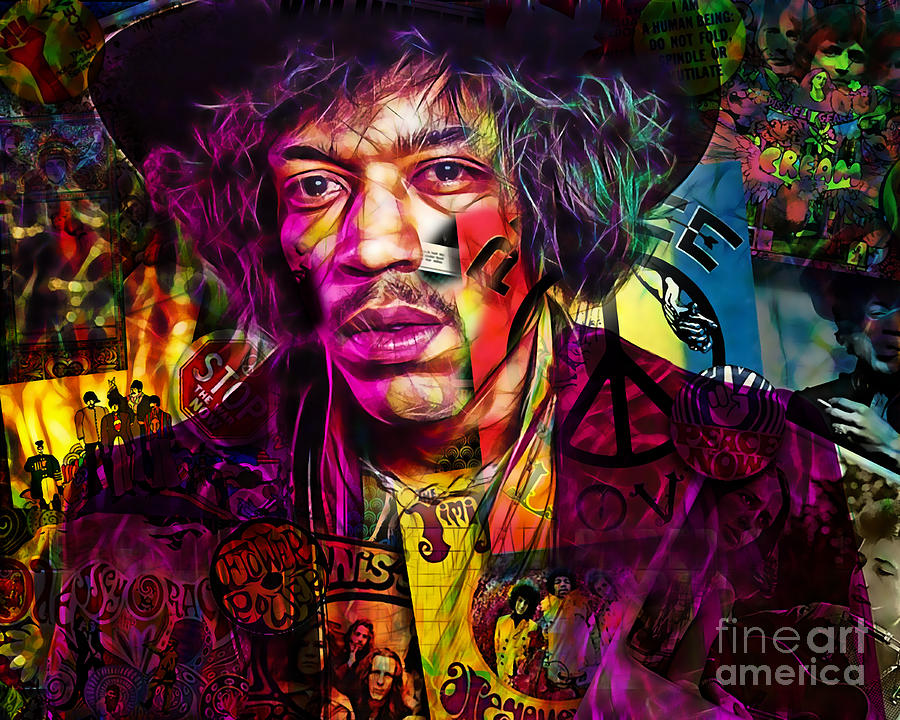 Jimi Hendrix Mixed Media - Jimi Hendrix Collection #40 by Marvin Blaine