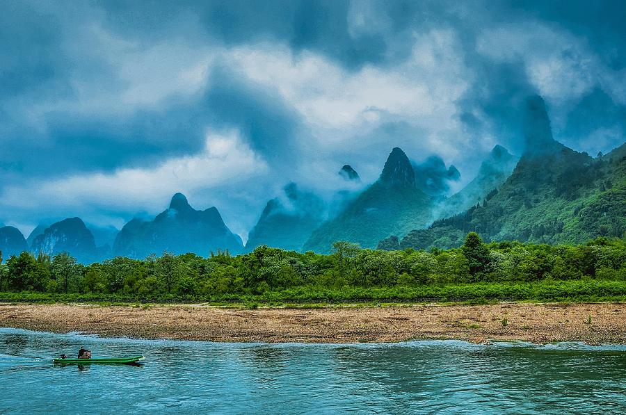Karst mountains and Lijiang River scenery #40 Photograph by Carl Ning