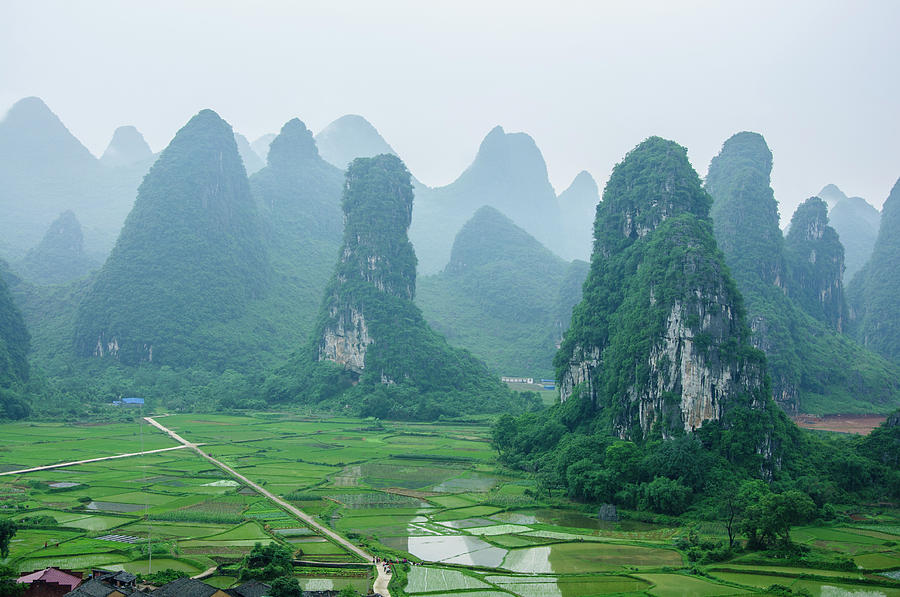 The beautiful karst rural scenery in spring Photograph by Carl Ning ...