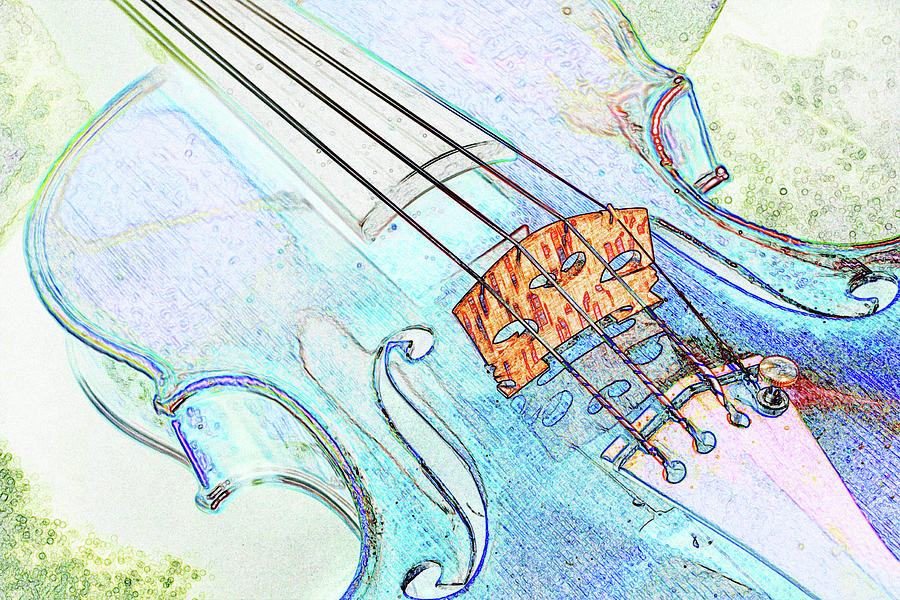 401 .1841 Watercolor Print of a Violin Made by Jean Baptiste Photograph by M K Miller