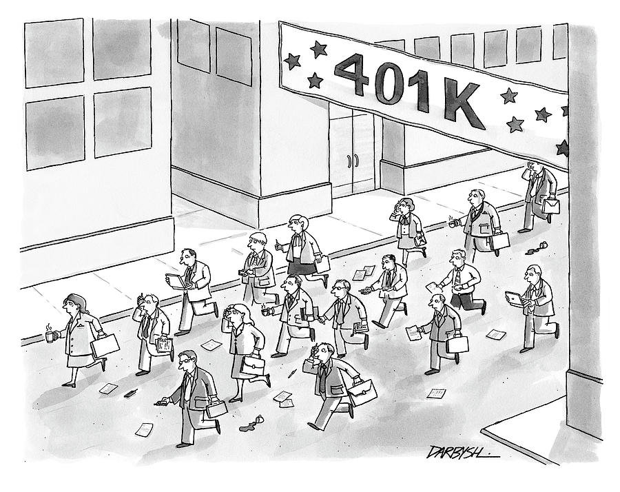 401k Race Drawing by C Covert Darbyshire