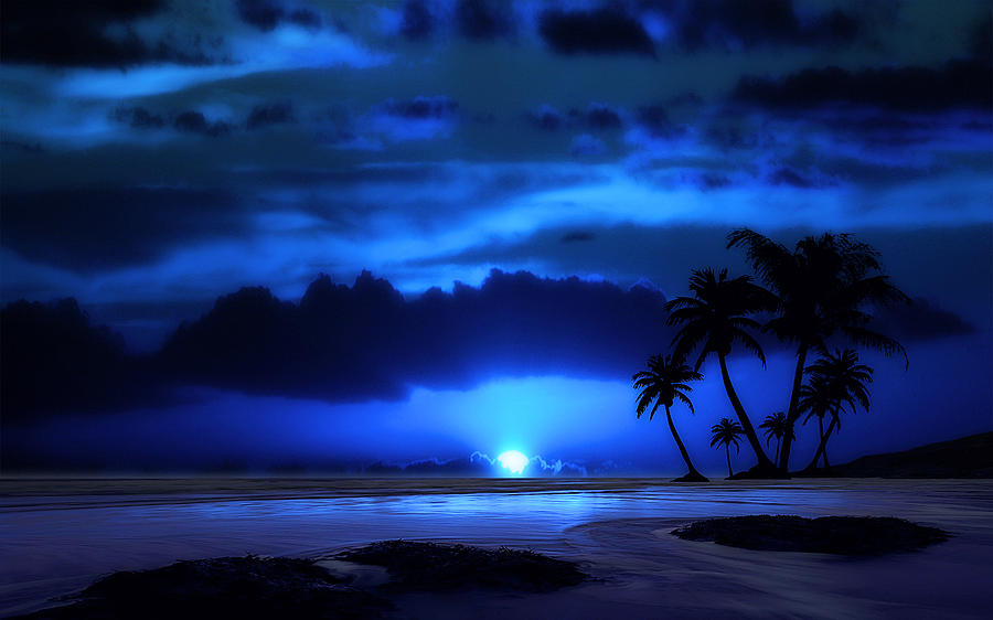 Sunset Digital Art - Beach #41 by Super Lovely