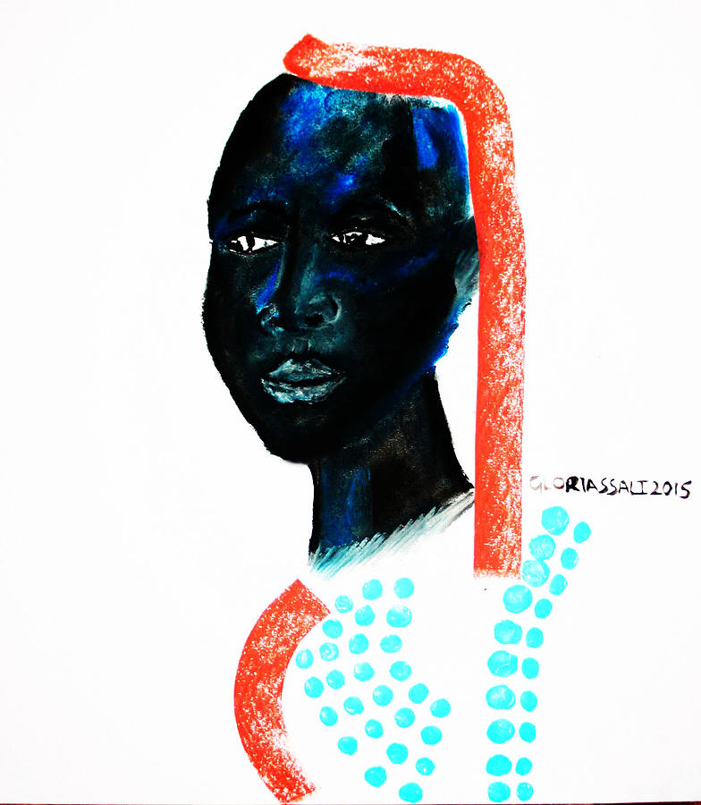 Dinka Bride - South Sudan #41 Painting by Gloria Ssali