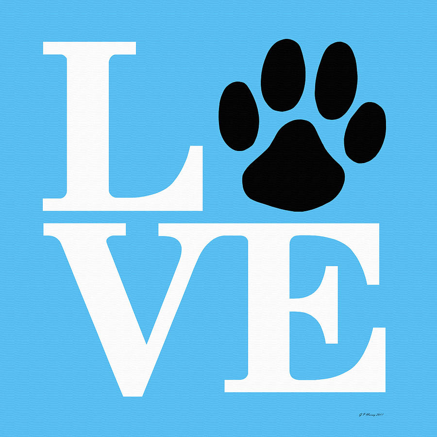 Dog Paw Love Sign #41 Digital Art by Gregory Murray