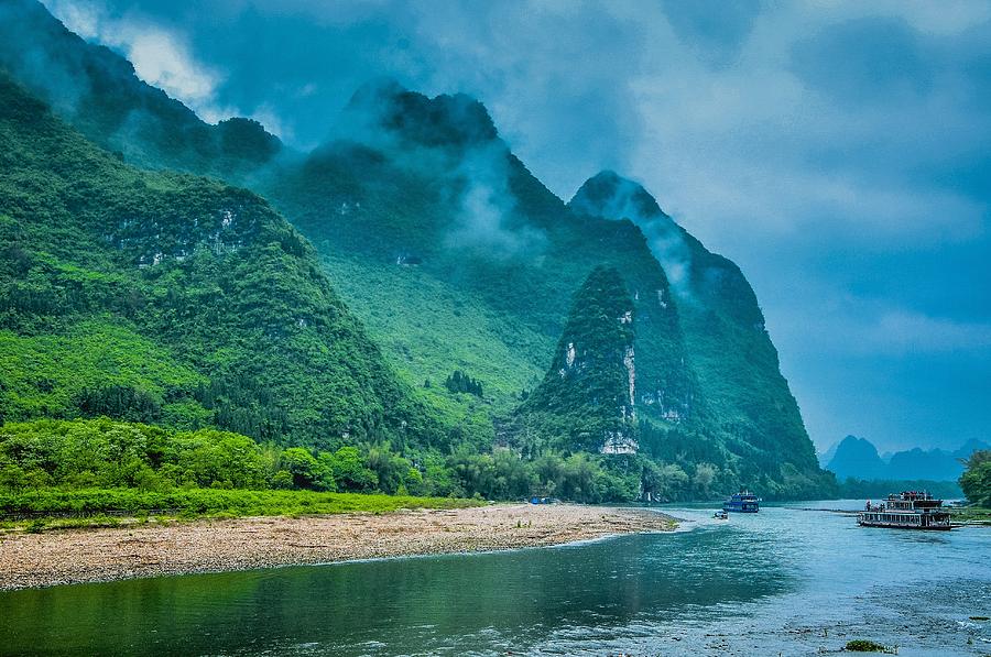 Karst mountains and Lijiang River scenery #41 Photograph by Carl Ning