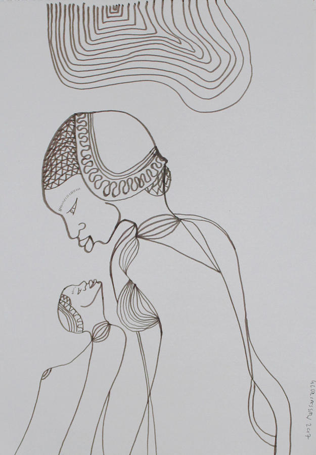 Madonna and Child #41 Painting by Gloria Ssali