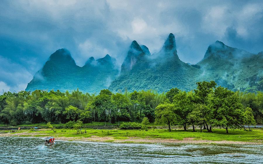 Karst mountains and Lijiang River scenery #42 Photograph by Carl Ning
