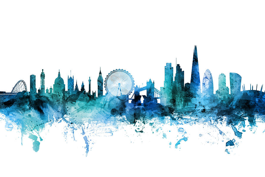 London Digital Art - London England Skyline #42 by Michael Tompsett