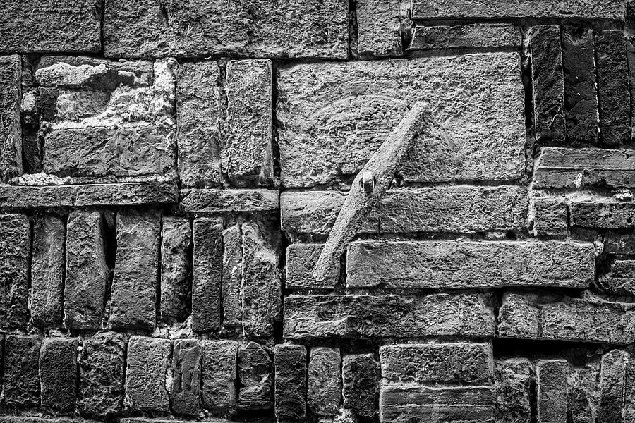4273- Brick Wall Black And White Photograph