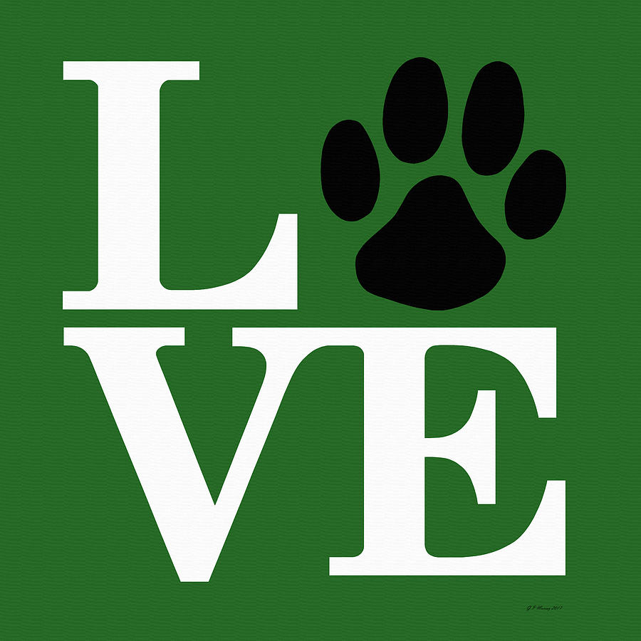 Dog Paw Love Sign #43 Digital Art by Gregory Murray