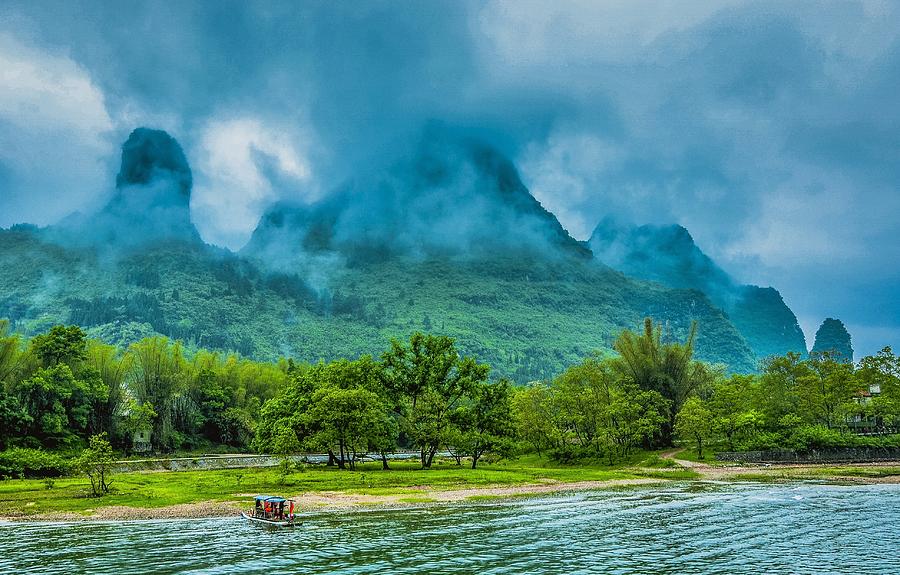 Karst mountains and Lijiang River scenery #43 Photograph by Carl Ning