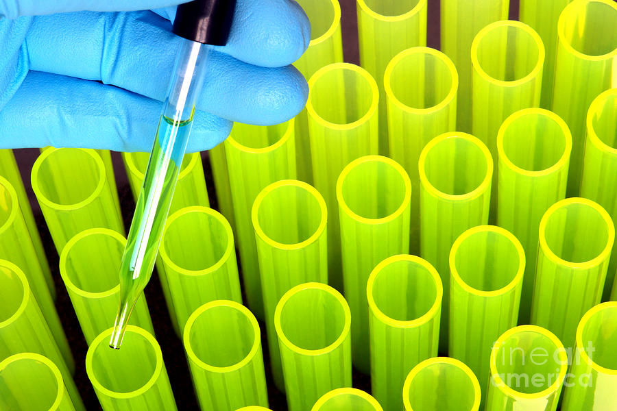 Chemical Photograph - Laboratory Test Tubes in Science Research Lab #43 by Olivier Le Queinec