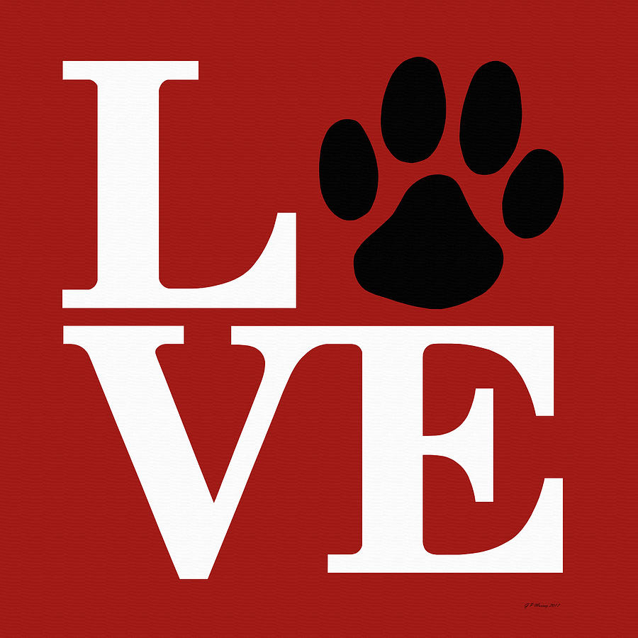 Dog Paw Love Sign #44 Digital Art by Gregory Murray